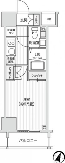 レジディア笹塚2 405 間取り図