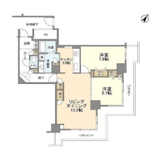 トルナーレ日本橋浜町 19階 間取り図