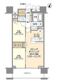 クレヴィア新宿若松町 2階 間取り図