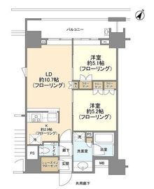 クレヴィア新宿若松町 6階 間取り図