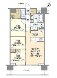 クレヴィア新宿若松町 2階 間取り図