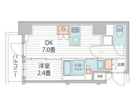 ヴァンクール菊川駅前 701 間取り図