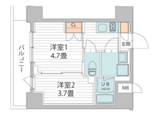 ヴァンクール菊川駅前 204 間取り図