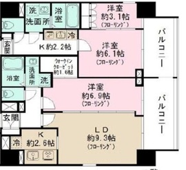 プリューム中野坂上 403 間取り図
