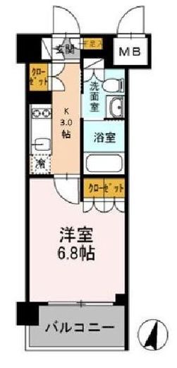 カスタリア武蔵小杉 510 間取り図
