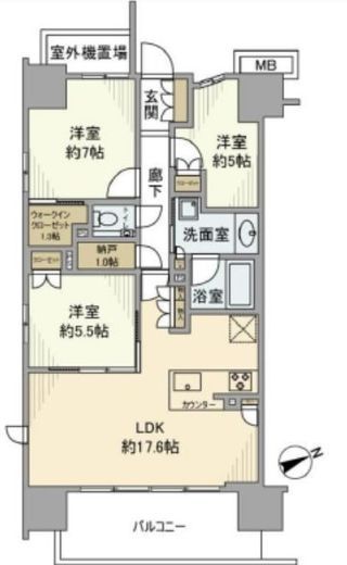 プライムパークス品川シーサイド ザ・レジデンス 11階 間取り図