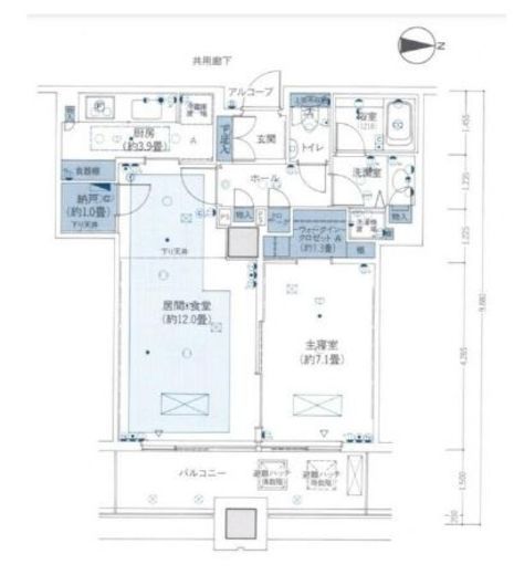 センチュリーパークタワー 33階 間取り図