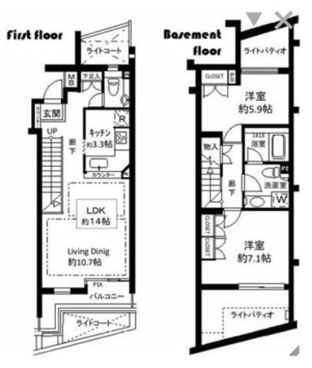 藤和南青山ホームズリトリート 1階 間取り図