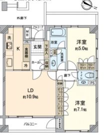 グランツオーベル目黒花房山 2階 間取り図