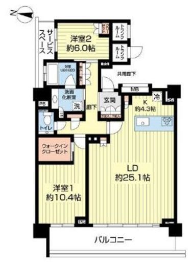 プラウドタワー亀戸クロス 25階 間取り図