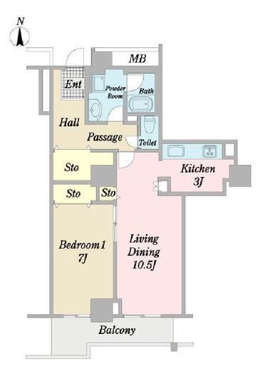 シーリアお台場 3-4-3208 間取り図