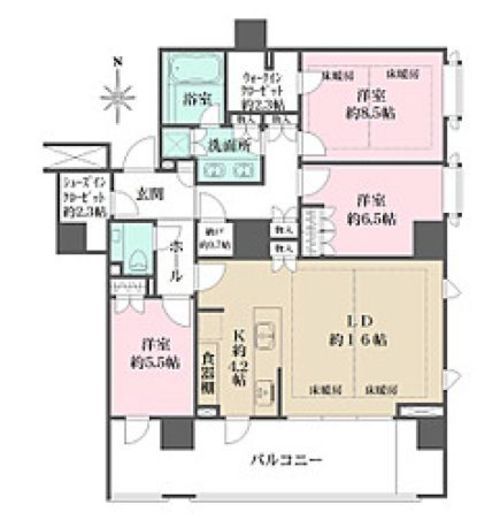 広尾ガーデンフォレスト 3階 間取り図