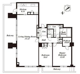 六本木グリーンテラス 502 間取り図