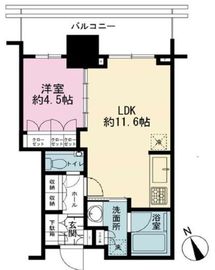 ブランズタワー芝浦 13階 間取り図