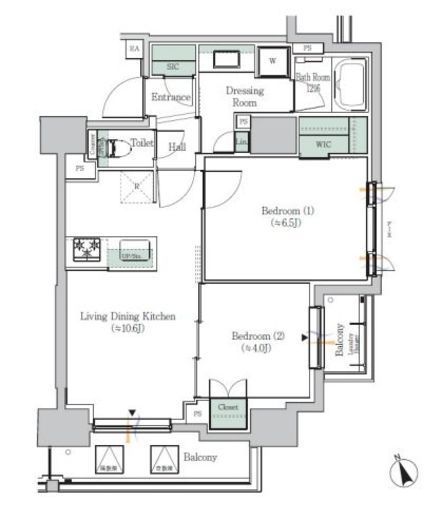 ONE ROOF RESIDENCE ASAKUSABASHI 1005 間取り図