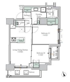 ONE ROOF RESIDENCE ASAKUSABASHI 1005 間取り図