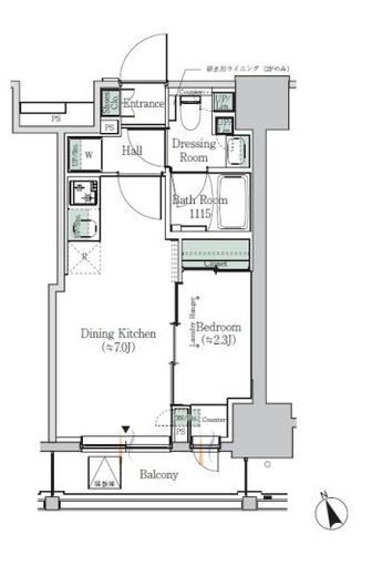 ONE ROOF RESIDENCE ASAKUSABASHI 1004 間取り図