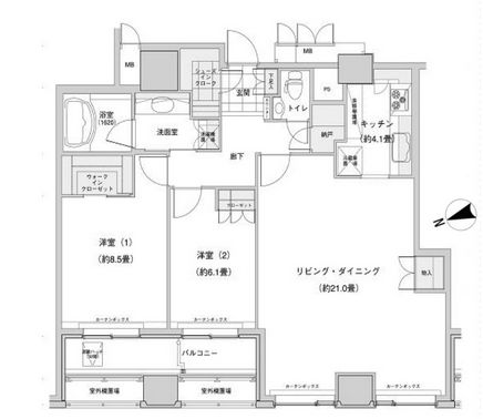 ウエストパークタワー池袋 3102 間取り図