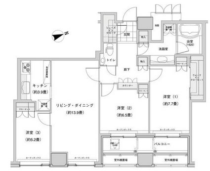 ウエストパークタワー池袋 3206 間取り図