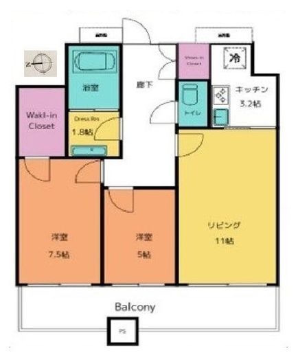 クレストプライムタワー芝 25階 間取り図