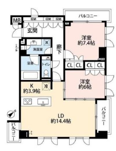 ファミールグラン神宮前 2階 間取り図