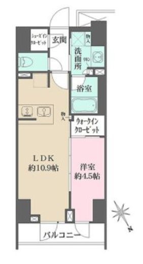 ルフォンプログレ四谷 701 間取り図