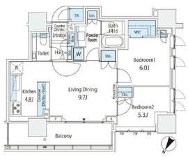 ザ・パークハウス高輪タワー 14階 間取り図