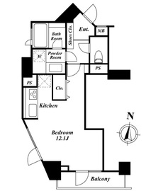 ドゥーエ西麻布2 1201 間取り図