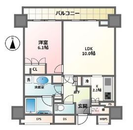 ライオンズ四谷タワーゲート 16階 間取り図