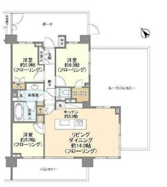 パークハウス二子玉川プレイス 8階 間取り図