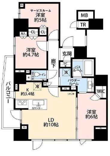 ダイレクトタワー池袋要町 3階 間取り図