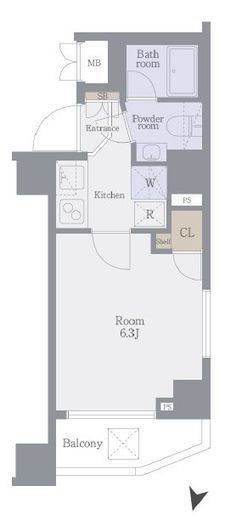 レアライズ代々木上原 303 間取り図
