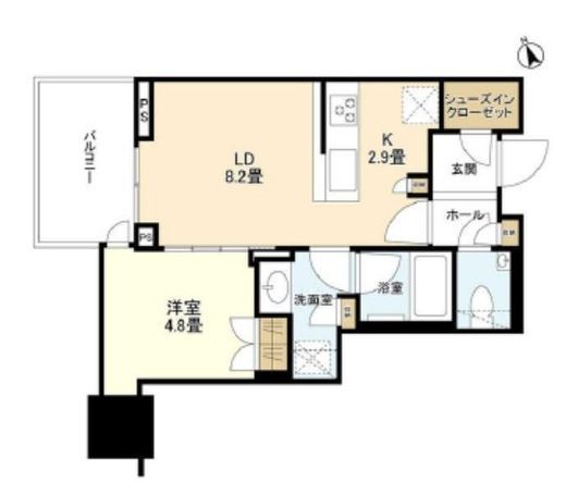 ブランズタワー芝浦 8階 間取り図
