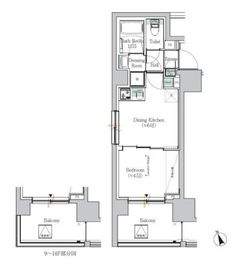 ONE ROOF RESIDENCE ASAKUSABASHI 401 間取り図