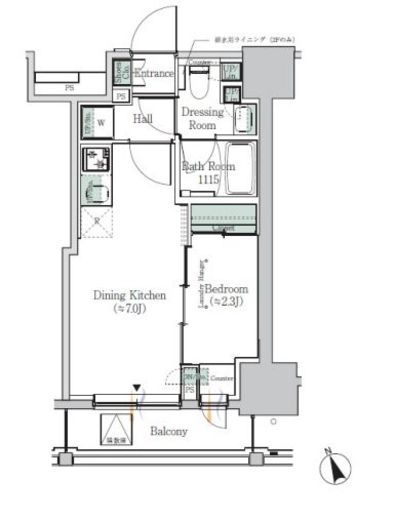 ONE ROOF RESIDENCE ASAKUSABASHI 704 間取り図