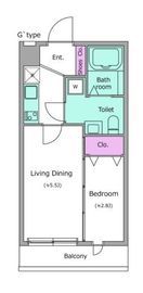 コルティーレ上北沢 202 間取り図