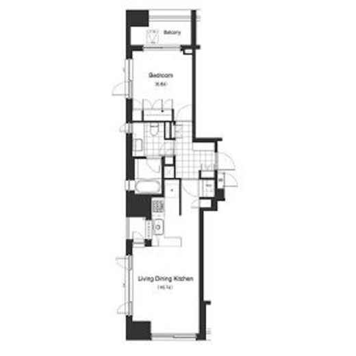 LaSante麻布十番 1602 間取り図