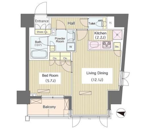 アイスイート東中野 504 間取り図