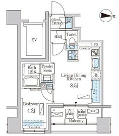 パークアクシス神楽坂・早稲田通り 802 間取り図