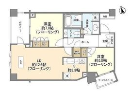 パークコート渋谷大山町ザプラネ 3階 間取り図