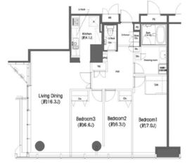 浜松町スクエアstudio 1708 間取り図