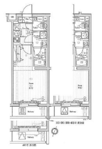 プレミアムキューブ三宿 4階 間取り図