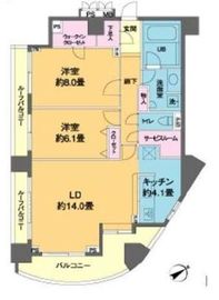 カスタリア池袋 1401 間取り図