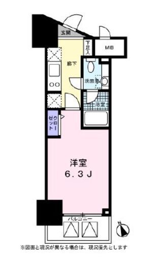 レジディア高輪桂坂 302 間取り図