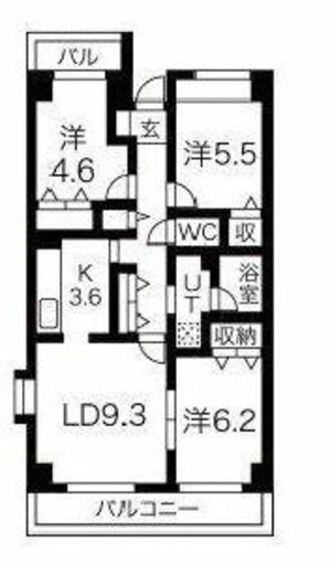 目黒本町マンション 206 間取り図