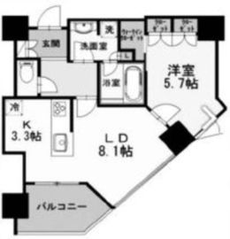 プラウドタワー白金台 19階 間取り図