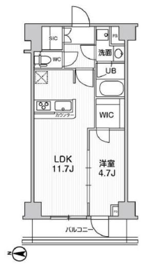 ジェノヴィア本所吾妻橋2スカイガーデン 2階 間取り図