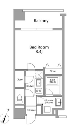 レジディア築地 402 間取り図