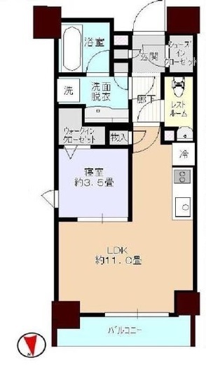 ピアース南麻布 3階 間取り図