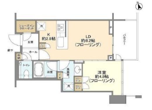 ブランズタワー芝浦 8階 間取り図